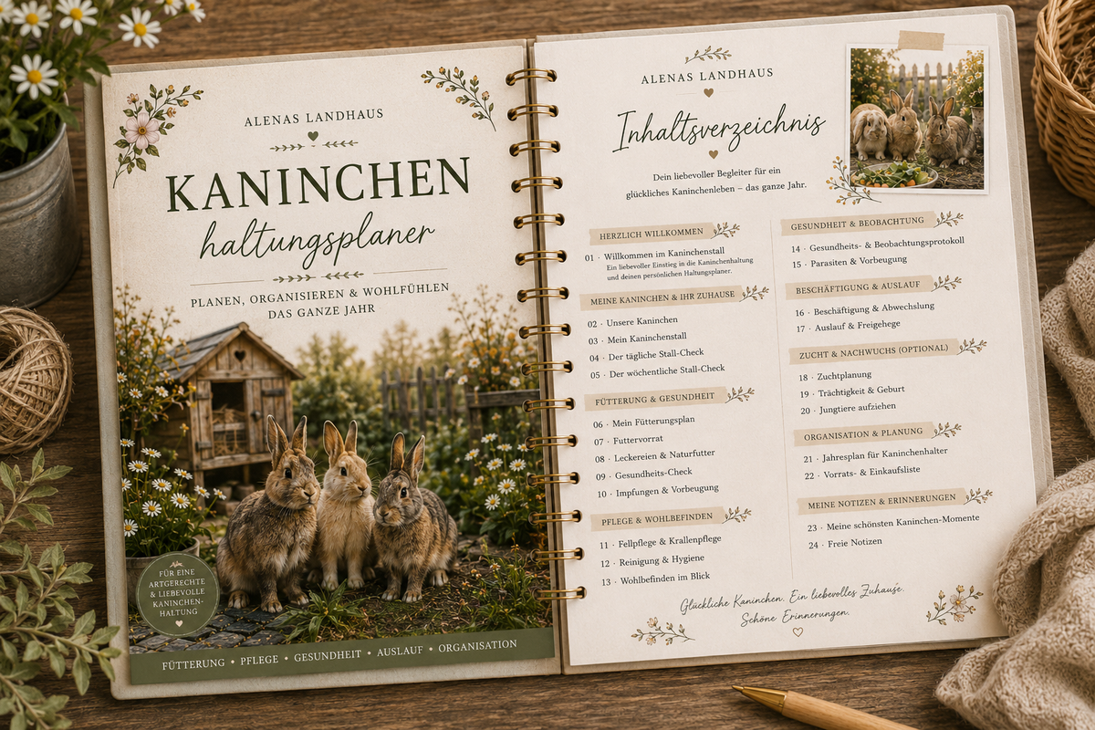 🐰 Mein Kaninchenhaltungsplaner | Dein Jahresbegleiter für Stall, Pflege & Alltag