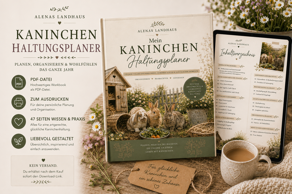 🐰 Mein Kaninchenhaltungsplaner | Dein Jahresbegleiter für Stall, Pflege & Alltag