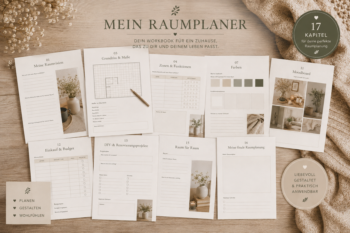 Mein Raumplaner | Dein Workbook für ein Zuhause, das zu dir passt
