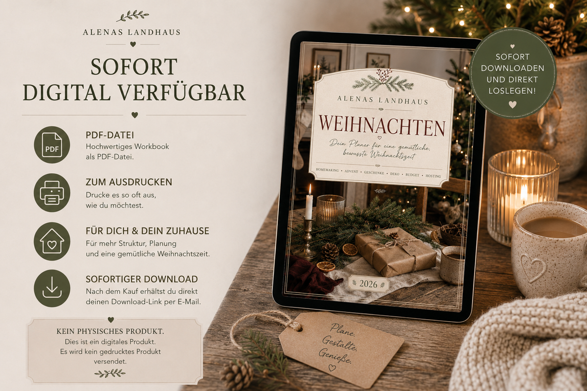 Mein Landhaus Weihnachtsplaner | Für eine gemütliche, bewusste Weihnachtszeit