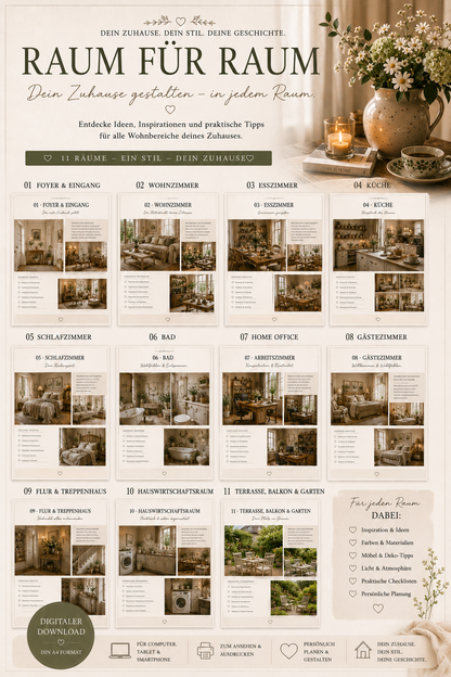 Landhaus Zuhause – Raum für Raum | Digitaler Einrichtungs-Guide