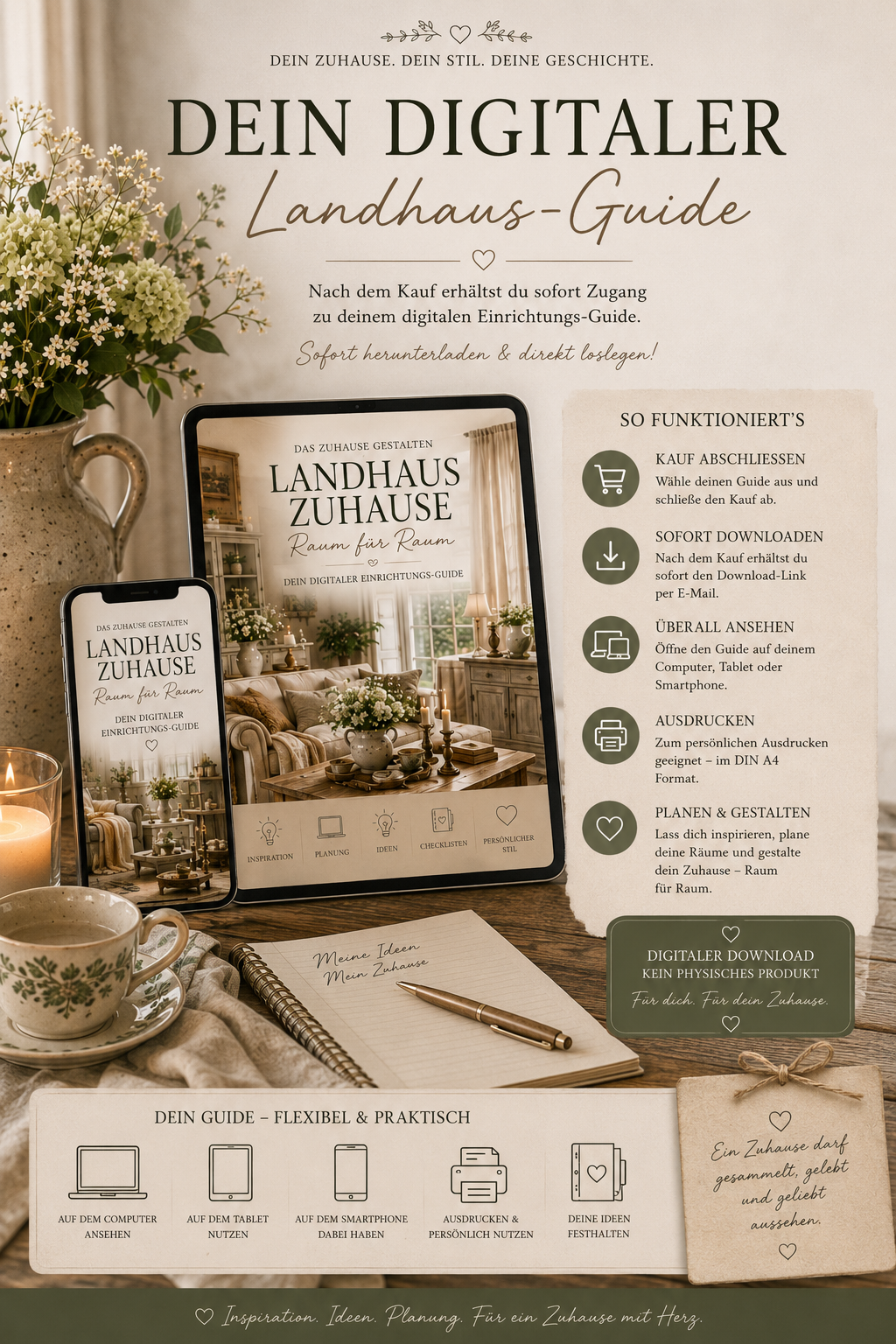 Landhaus Zuhause – Raum für Raum | Digitaler Einrichtungs-Guide