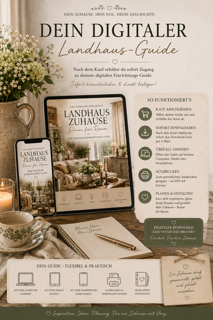 Landhaus Zuhause – Raum für Raum | Digitaler Einrichtungs-Guide